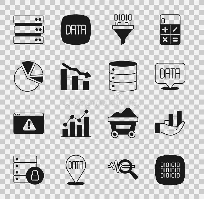 Set Paper Cut Data Analysis Binary Code Server And Financial Growth - Premium Ocean Pattern Gallery - Desktop