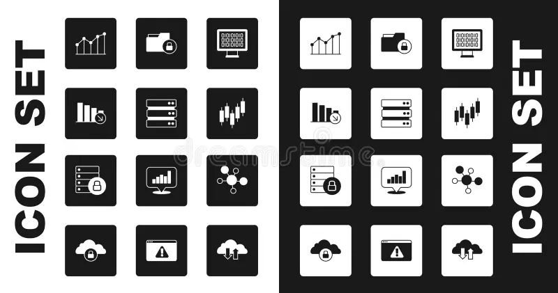Set Mind Map Infographic Financial Growth Decrease Binary Code Pie - Best Light Pictures in 4K