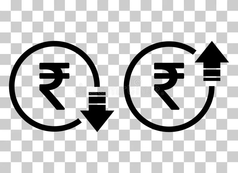 Set Of Cost Symbol Rupee Increase And Decrease Vector Image - Nature Illustration Collection - HD Quality