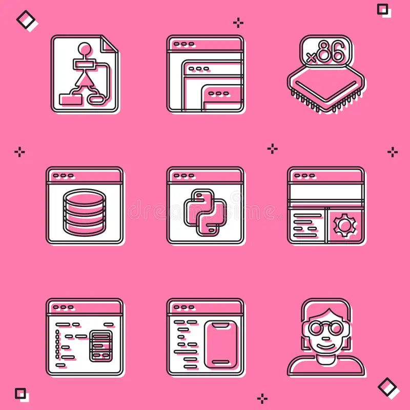 Set Mobile Apps Software Flowchart And Debugging On Seamless Pattern - Full HD Gradient Textures for Desktop