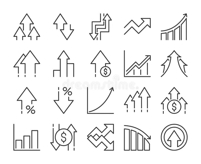 Increase Decrease Line Editable Icons Set Stock Vector Royalty Free - HD Dark Arts for Desktop