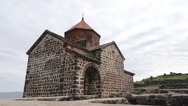 Armenia Sevanavank Monastery Complex On Sevan Lake Peninsula Stock - Beautiful Geometric Pattern - Desktop