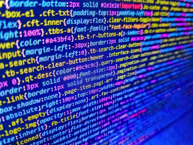 Abstract Computer Script Source Code Screen Of Web Developing - Creative Geometric Design - Retina