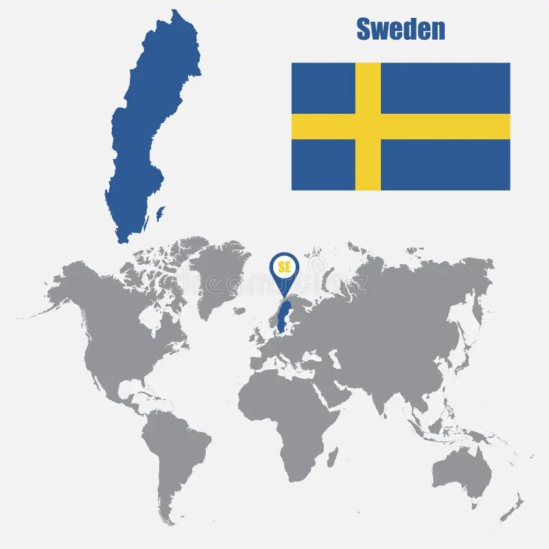 Sweden World Map Sweden Map World Map Flag Map Pointer Vector 84893098 