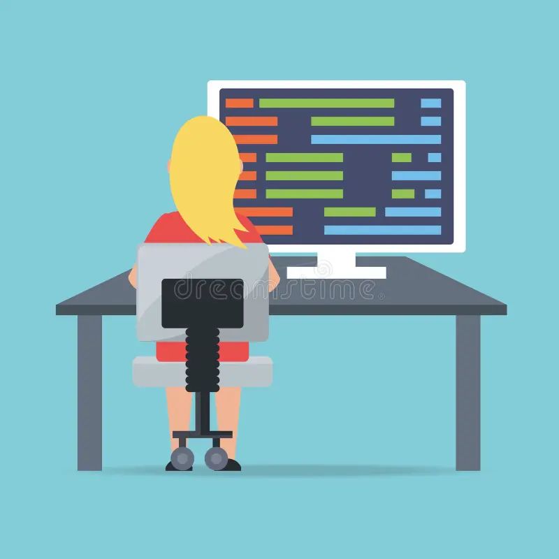 Web Developer Working On Computer Programming Coding Stock Vector Illustration Of People - Premium Gradient Texture Gallery - Mobile