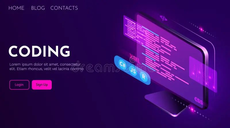 Computer Code Mascots Programming Characters Code File And Terminal - Best Dark Illustrations in HD