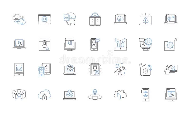 Realty And Building Line Icons Collection Html Css Javascript Php Python Ruby Java Vector - Mobile Ocean Pictures for Desktop