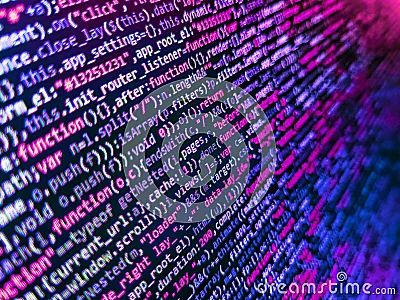 Computer Code On Laptop Web Developing Binary Code Digital Technology Background Computer - Premium Geometric Image Gallery - Retina