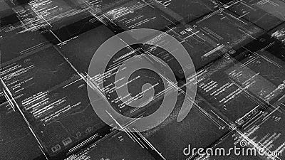 Computer Table With Program Text Animation 3d Table In Computer - Ocean Pattern Collection - Retina Quality