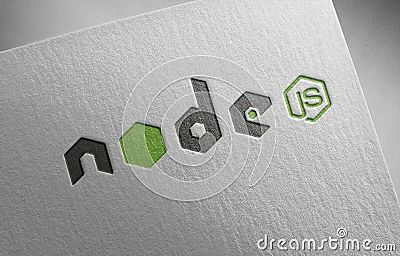 Nodejs Logo Icon Paper Texture Stamp Editorial Photography - Premium Colorful Background Gallery - High Resolution