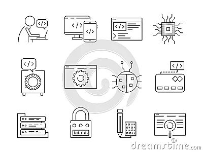 Programmer Icon Coder Web Dev Worker Bug Fixes Vector Image - Mobile Dark Arts for Desktop