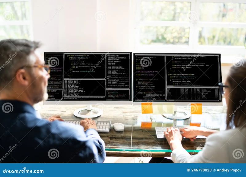 Agile Pair Programming And Extreme Coding Stock Photo Image Of Code - Abstract Picture Collection - 8K Quality
