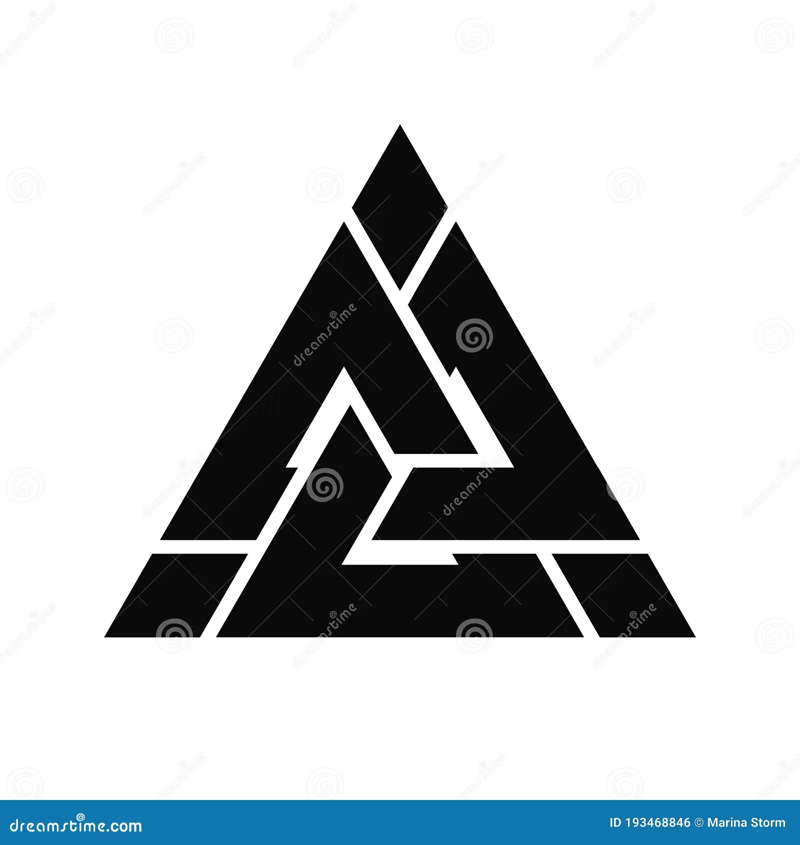 Viking Valknut Sign Symblol Icon Black Color. Interwoven Triangles. Vector Illustration. Stock Vector - Illustration Of Icon, Three: 193468846 1690_x_1600_jpg