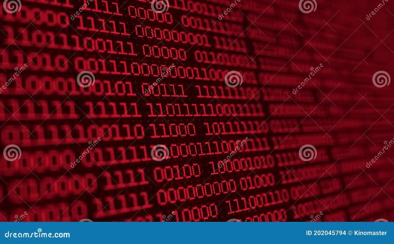 Binary Code Background With Red Digits Moving On Screen Algorithm - Best Light Photos in High Resolution