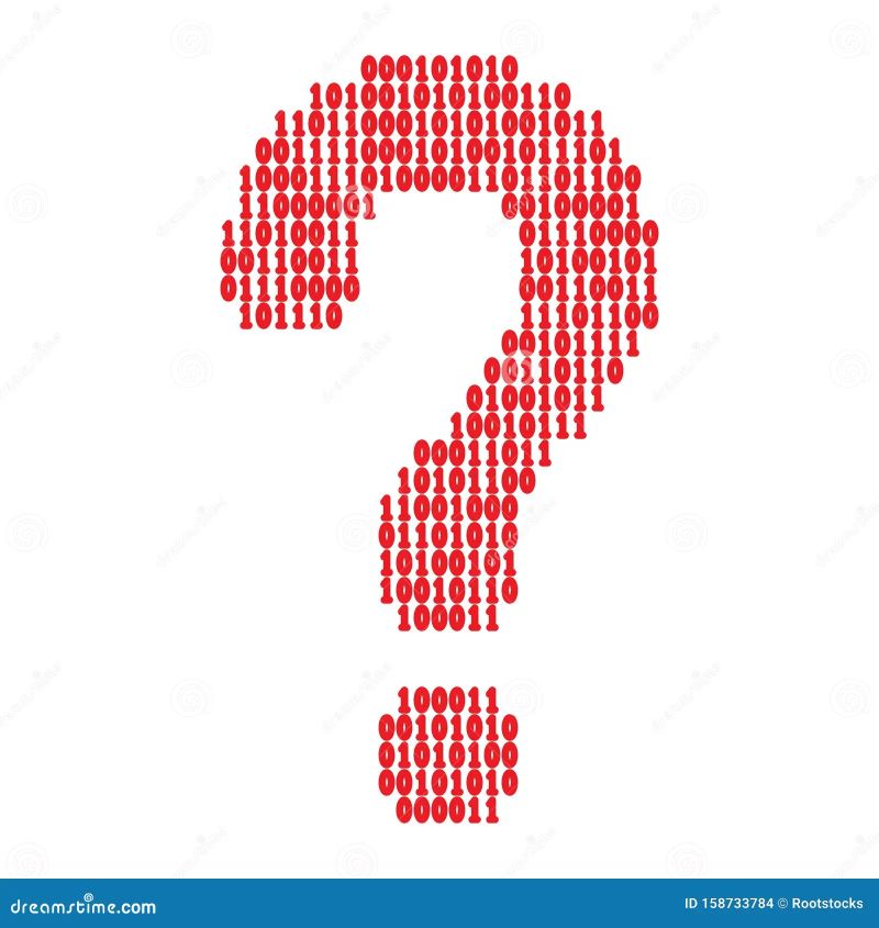 Question Mark On Binary Code Array Of Bits 3d Illustration Stock - Space Background Collection - 4K Quality