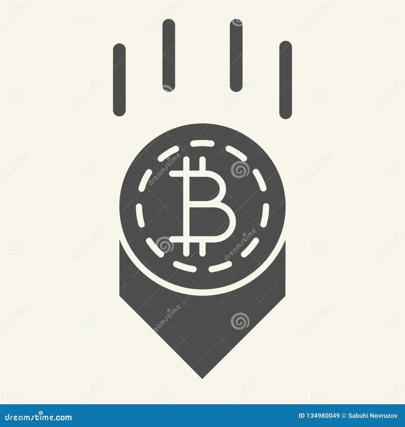 Bitcoin Rate Decrease Line And Glyph Icon Cryptocurrency Graphic Down - Ocean Photo Collection - 4K Quality