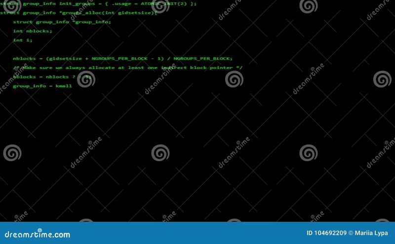 C Programming Code Running Down A Computer Screen Terminal Stock Video Video Of Coding - Ocean Illustration Collection - 8K Quality