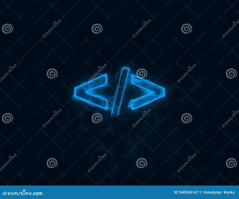 Coding Code Html Programming Language Icon With Plexus Effect - Light Pictures - High Quality 4K Collection
