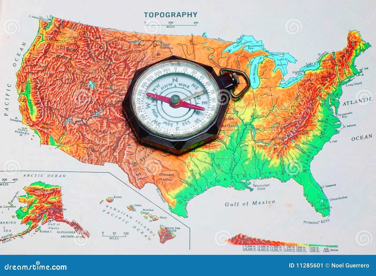 Navigating America The Charm Of A Map With A Compass Rose Compass 11285601 