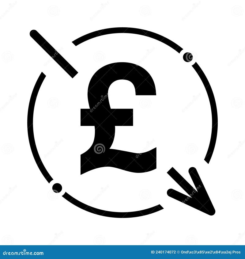 Cost Reduction Decrease Pound Icon Vector Symbol Isolated On - Best Nature Patterns in Full HD