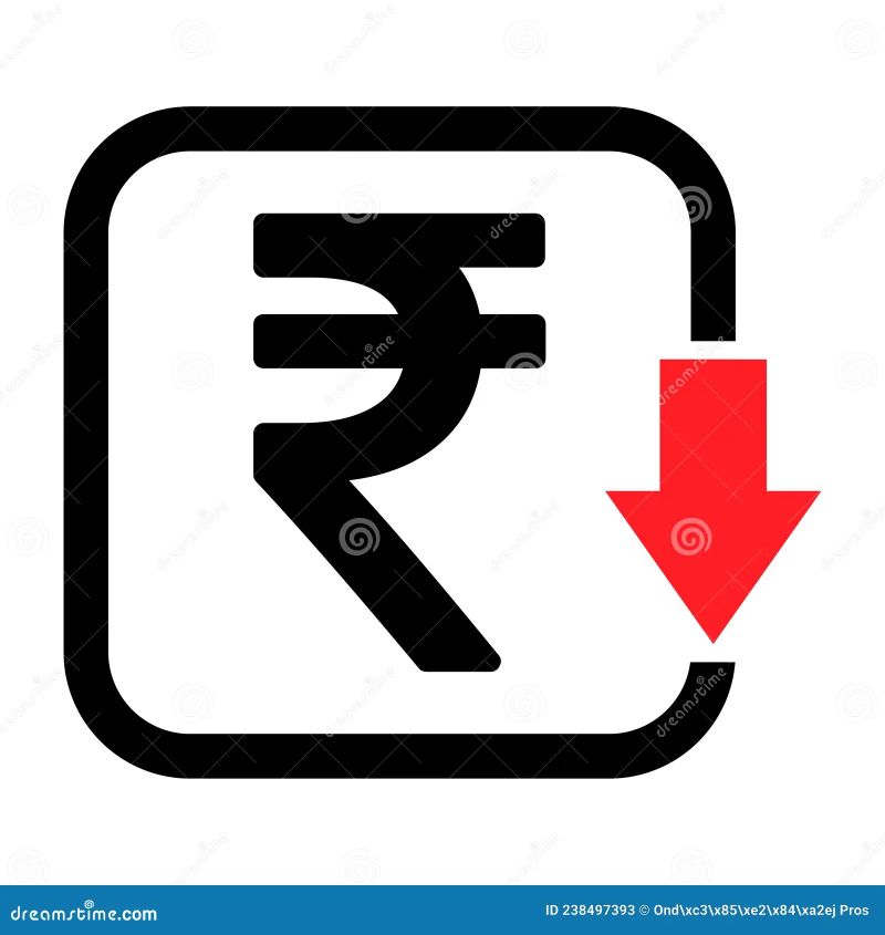 Cost Reduction Decrease Rupee Icon Symbol Vector Image - Download Beautiful Mountain Background | Mobile