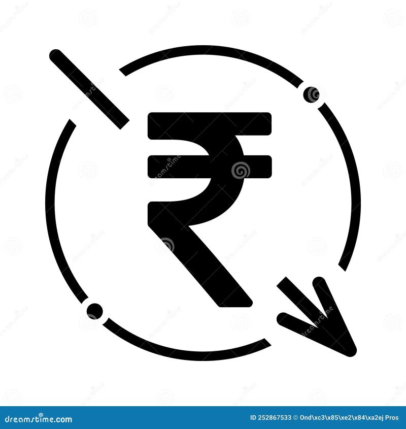 Cost Reduction Decrease Rupee Icon Vector Stock Vector Royalty Free - Premium Nature Background Gallery - 8K
