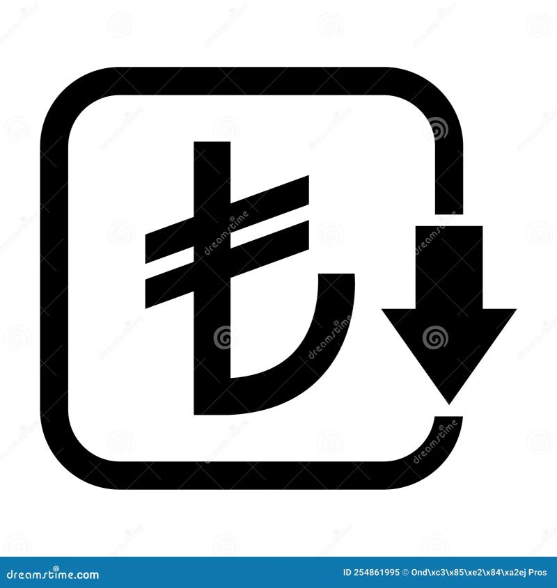 Cost Reduction Decrease Turkish Lira Icon Vector Symbol Isolated On Background Stock Vector - Full HD Nature Wallpapers for Desktop