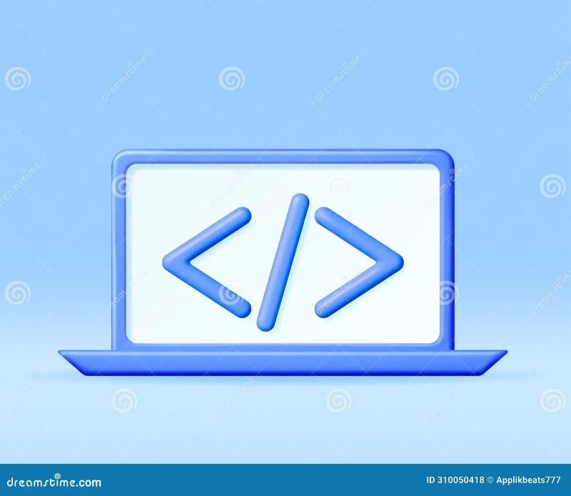 3d Code Icon Isolated On White Render Python Or Java Api Symbols - Incredible Retina Minimal Wallpapers | Free Download