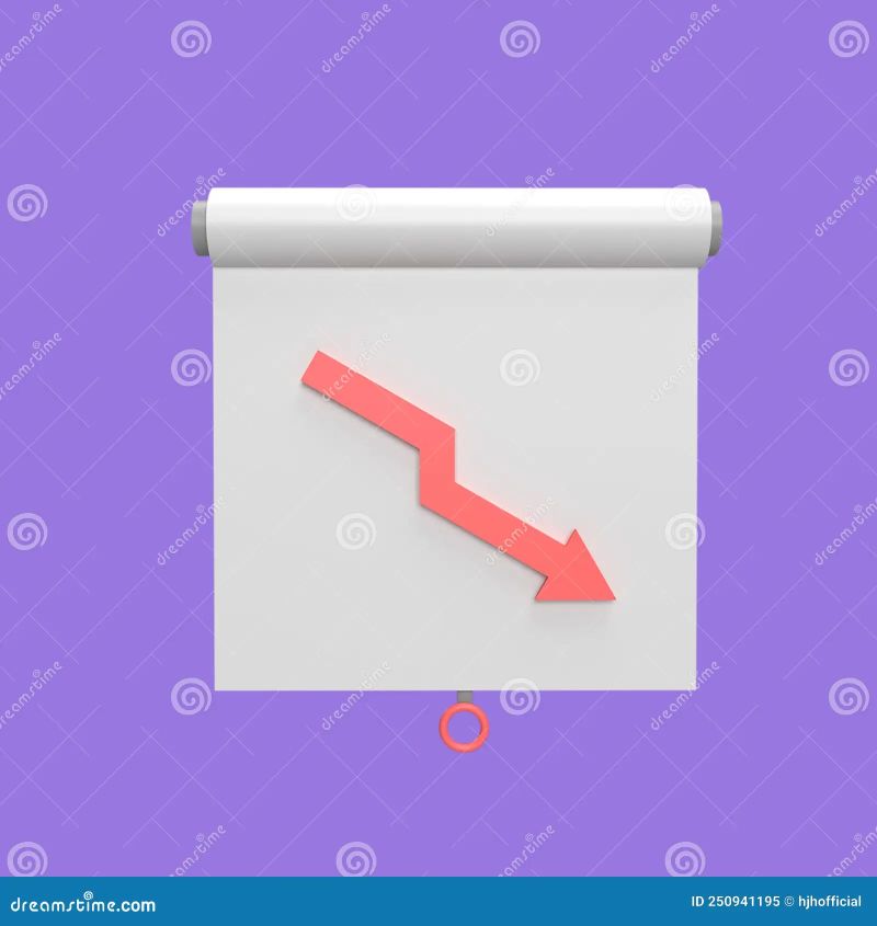 Decrease Graph 3d Icon Model Cartoon Style Concept Render Illustration Stock Illustration - Premium Nature Photo Gallery - Retina
