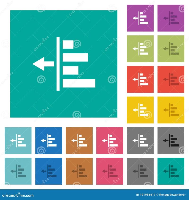 Decrease Text Indentation Round Flat Multi Colored Icons Stock - HD Light Patterns for Desktop