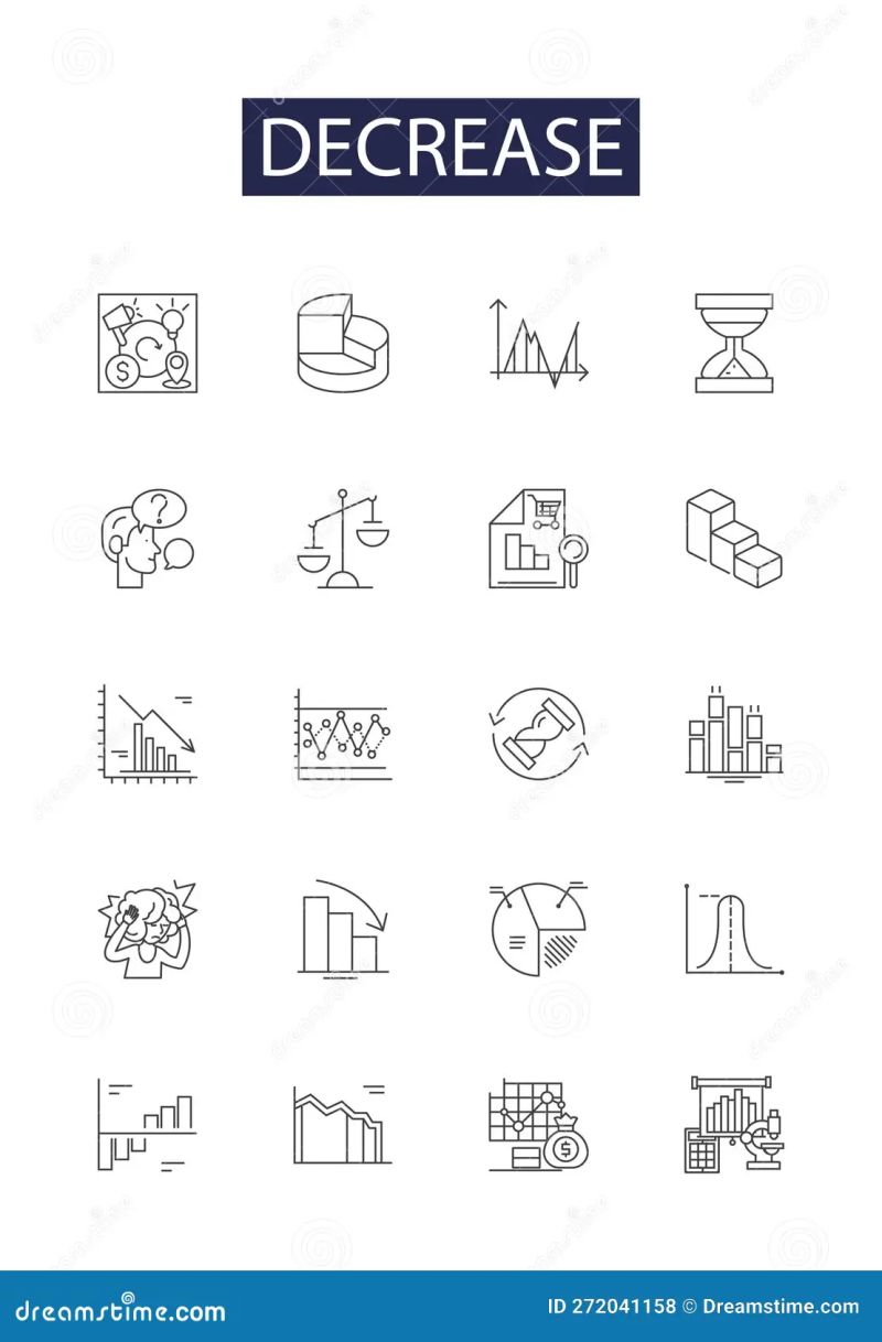 Decrease Line Icons Signs Set Vector Decrease Outline Concept - Premium Minimal Wallpaper Gallery - Ultra HD