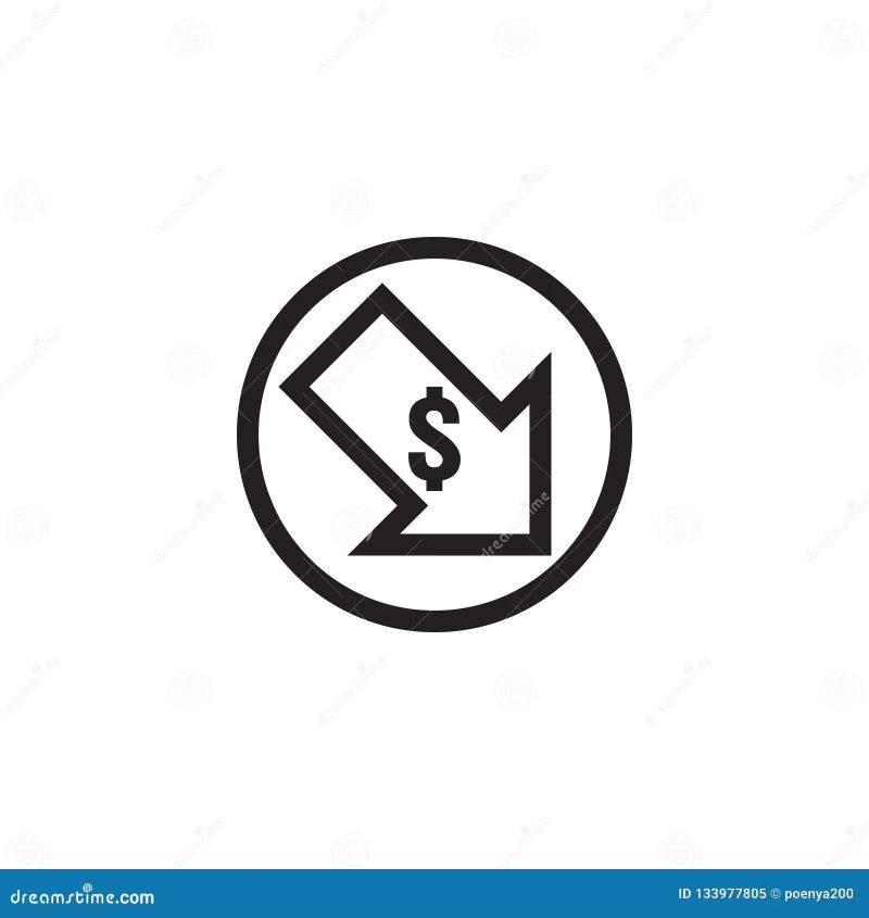 Dollar Arrow Decrease Icon Money Arrow Symbol Economy Stretching - Abstract Patterns - Stunning Mobile Collection
