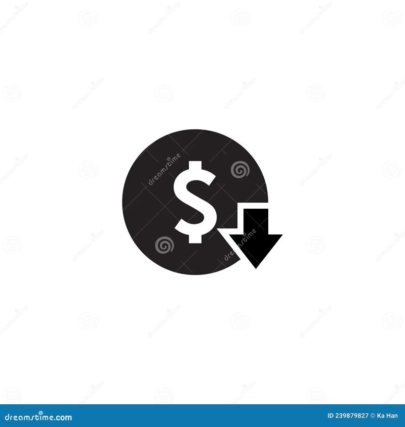 Cost Reduction Icon Dollar Price Decrease Stock Vector Royalty Free - Premium Space Design Gallery - Ultra HD