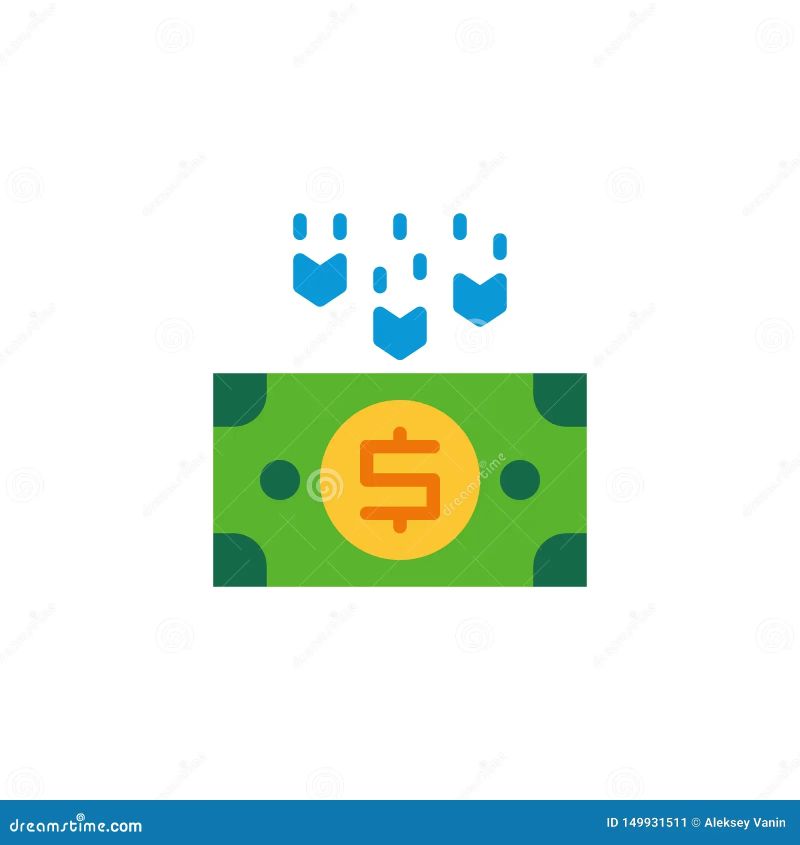 Dollar Decrease Icon In Flat Style Money Decrease Cartoon Vector - Landscape Illustrations - Elegant 8K Collection
