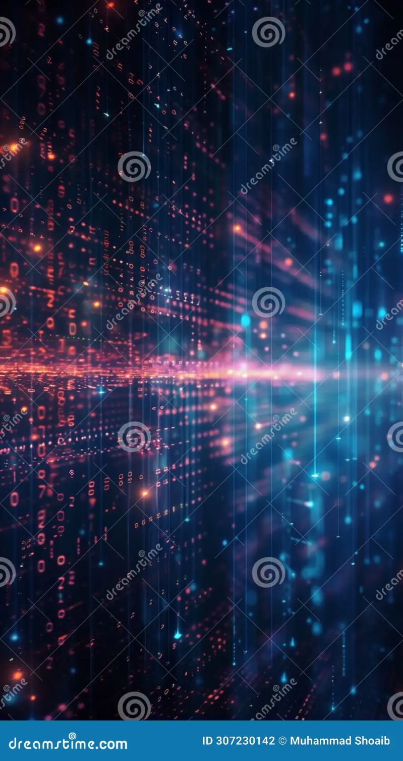 Moving Binary Sequence Abstract Animation For Data Visualization Streaming Binary Data Motion - Download Perfect Geometric Texture | HD