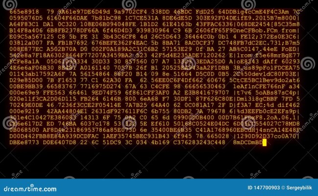 Encrypted Programming Security Hacking Code Data Flow Stream On Display ...
