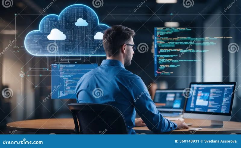 6 Fullstack Developer Working On Cloud Integration Coding In The - Space Patterns - Professional 4K Collection