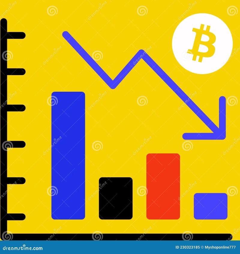 Graph Showing Decrease Of Bitcoin Value Stock Illustration - Dark Design Collection - Retina Quality