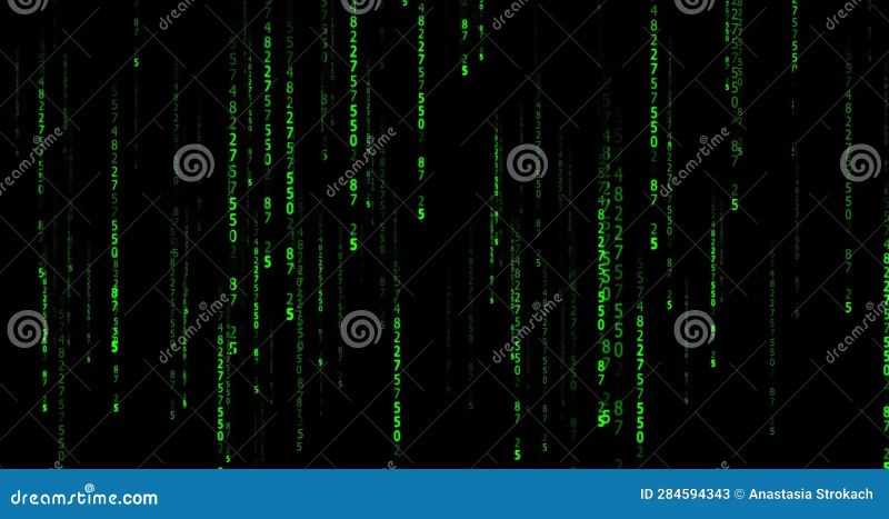 Green Binary Code On Black Background Random Numbers Binary Algorithm - Light Art Collection - Mobile Quality