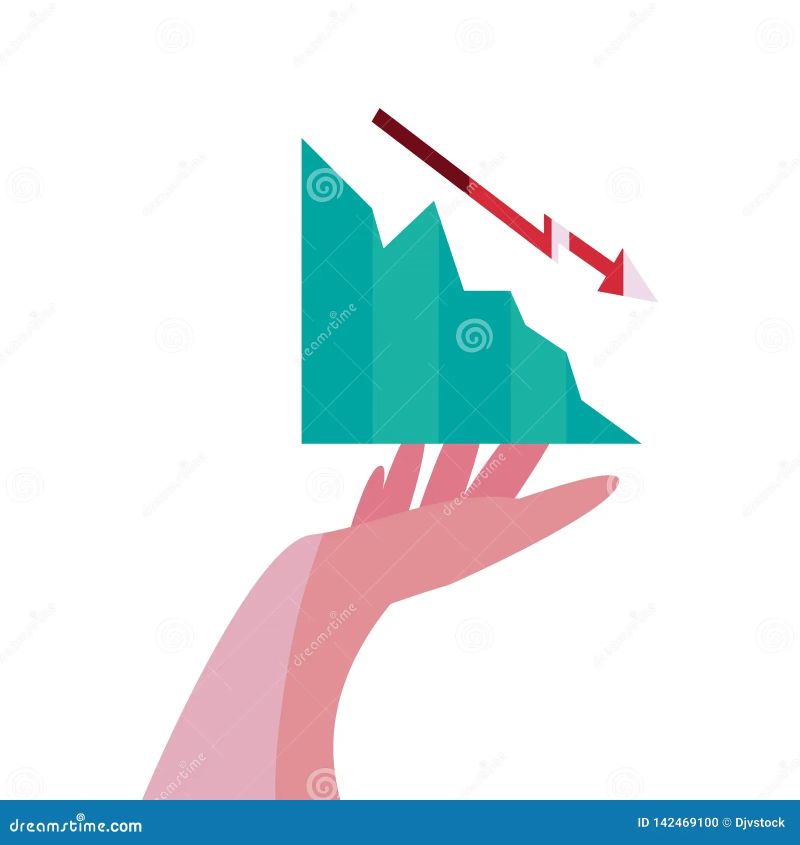 Hand With Diagram Report Arrows Decrease Vector Illustration Stock Vector Image Art Alamy - Download Premium Nature Image | High Resolution