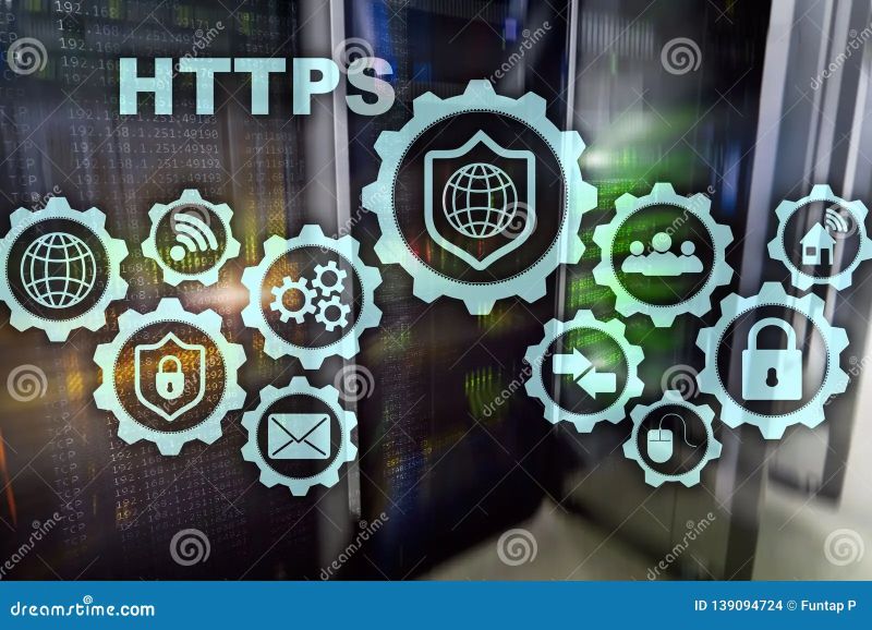 Https Hypertext Transport Protocol Secure Technology Concept On Server Room Background Stock - Creative Sunset Image - HD