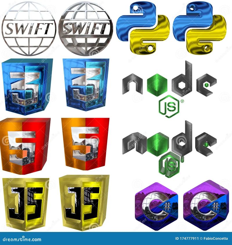 Collection Set Background Of Icons And Symbols 2d 3d Of C Programming Languages Python Swift Css - Sunset Illustrations - Ultra HD High Resolution Collection