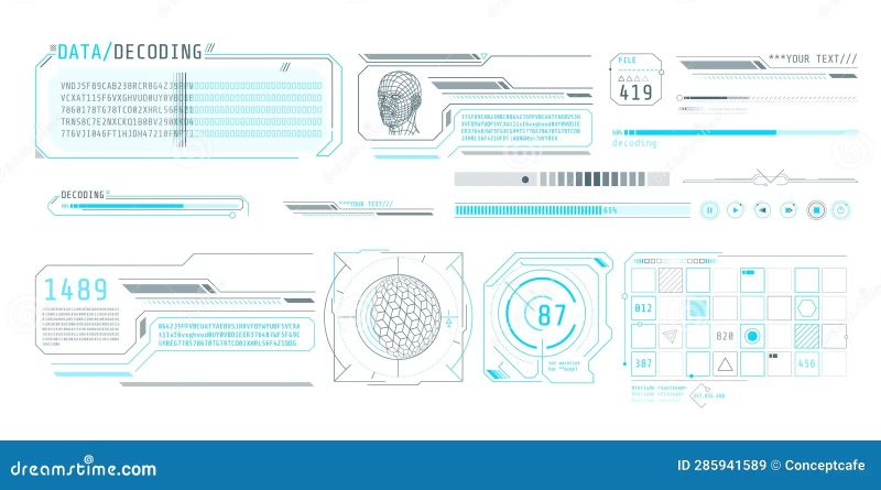 Hud Interface Design For Decoding Big Data Stock Illustration - Best Light Arts in 8K