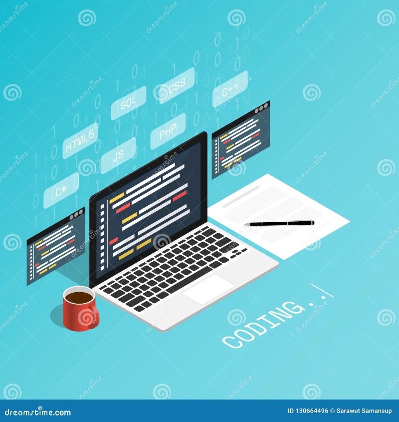 Html5 In Editor For Website Development Coding Cyberspace Concept - Nature Illustration Collection - 8K Quality