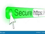 Mousepointer Clicking Padlock On A Secure Https Website Stock
