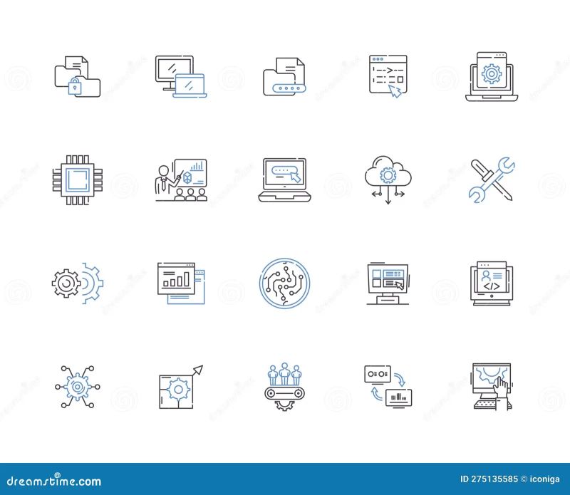 Programming Coding Outline Icons Collection Coding Programming - Ocean Image Collection - Ultra HD Quality