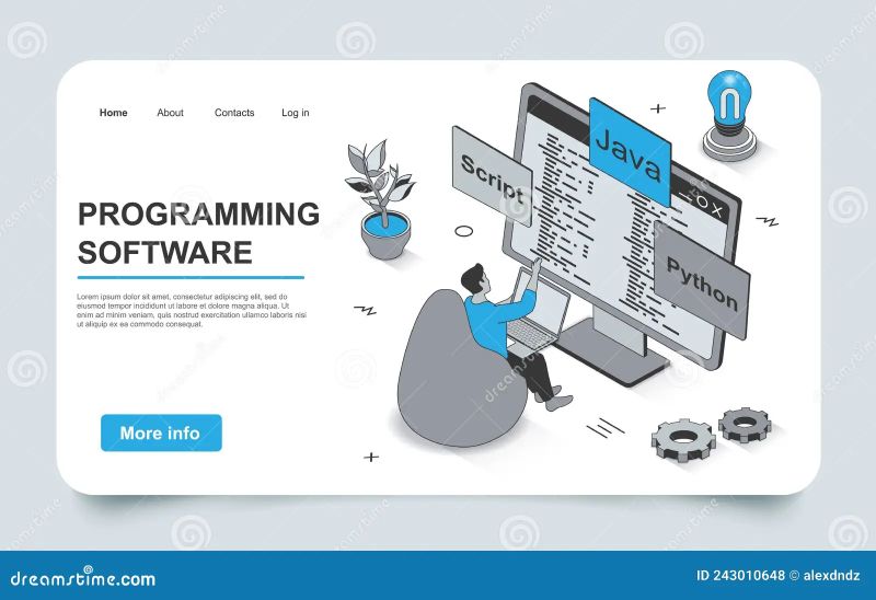 Programming Concept In 3d Isometric Outline Design Developer Works With - Modern 8K Minimal Designs | Free Download