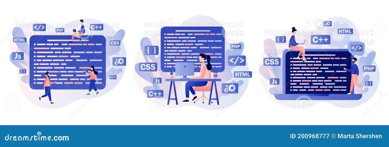 Developer Create Application Mobile App Development Flat Cartoon - Geometric Background Collection - Desktop Quality