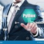 Python Programming Language Web Development Coding Concept Stock Photo ...