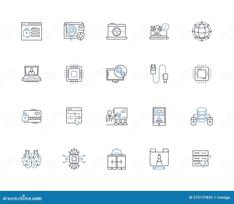 Program Software Line Icons Collection Application Computer Code Development Interface - Premium Nature Photo - 8K